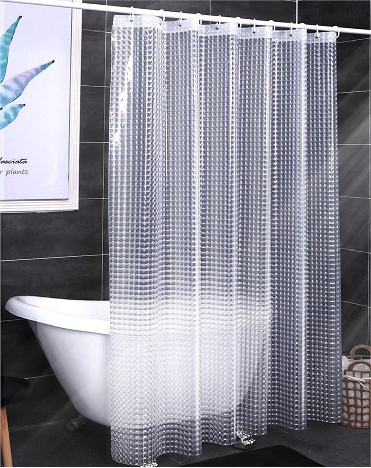 3D Clear Plastic Shower Curtain Liner, Ice Cube Plastic Bathroom Shower Showroom Inner Curtain