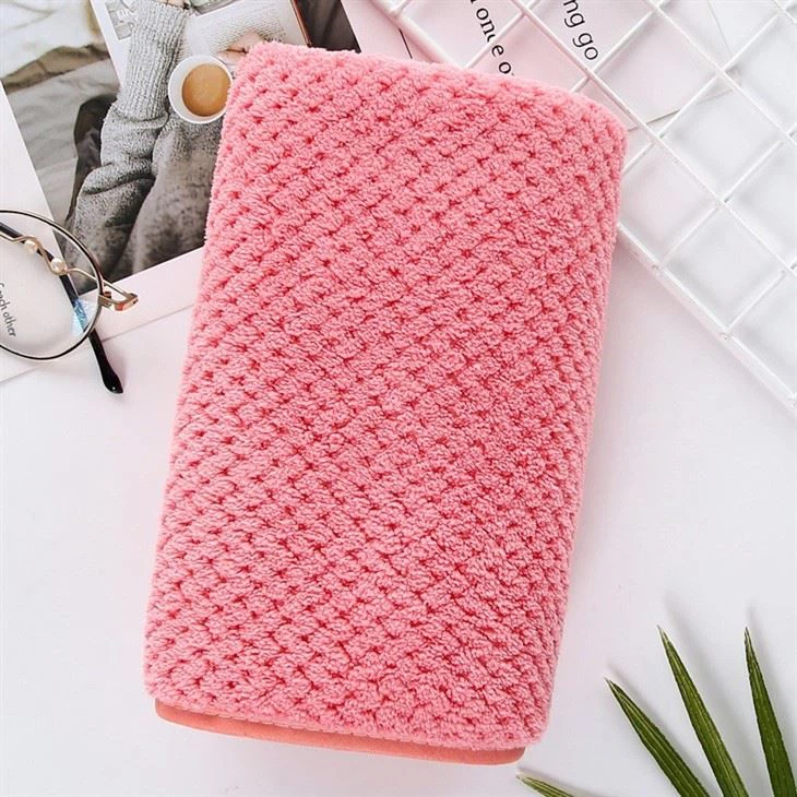 Wholesale Warp Knitted Coral Velvet Fine Strip Towel Absorbent Quick Drying Household Hook Face Towel Hand Towel Face Towel